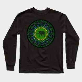 Kaleidoscopic Geometric Elephant For Luck Long Sleeve T-Shirt